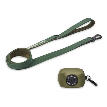 Spark Paws Premium Dog Leash and Poop Bag Set - Heavy-Duty Alloy Hook for Strong Breeds - Comfortable, Durable, and Secure Design