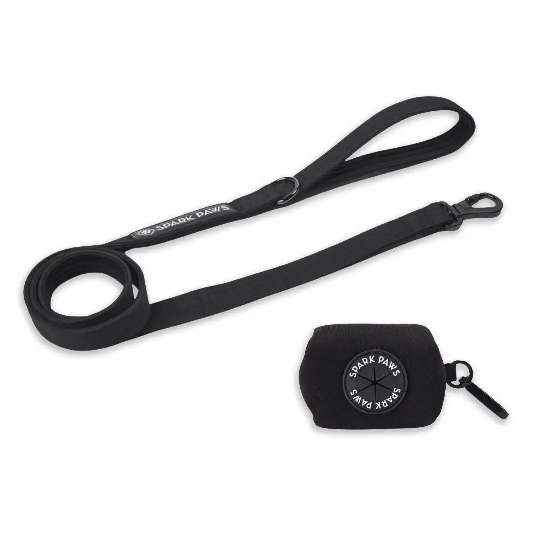 Spark Paws Premium Dog Leash and Poop Bag Set - Heavy-Duty Alloy Hook for Strong Breeds - Comfortable, Durable, and Secure Design
