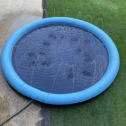 Portable Outdoor Pet Sprinkler and Bathing Pad for Dogs - Non-Slip Inflatable Water Soaker for Daily Use