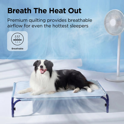 Bedsure Washable Cooling Mat for Dogs - Q-MAX>0.4 Non-Slip Summer Crate Bed for Large Dogs, No Gel or Electricity Required