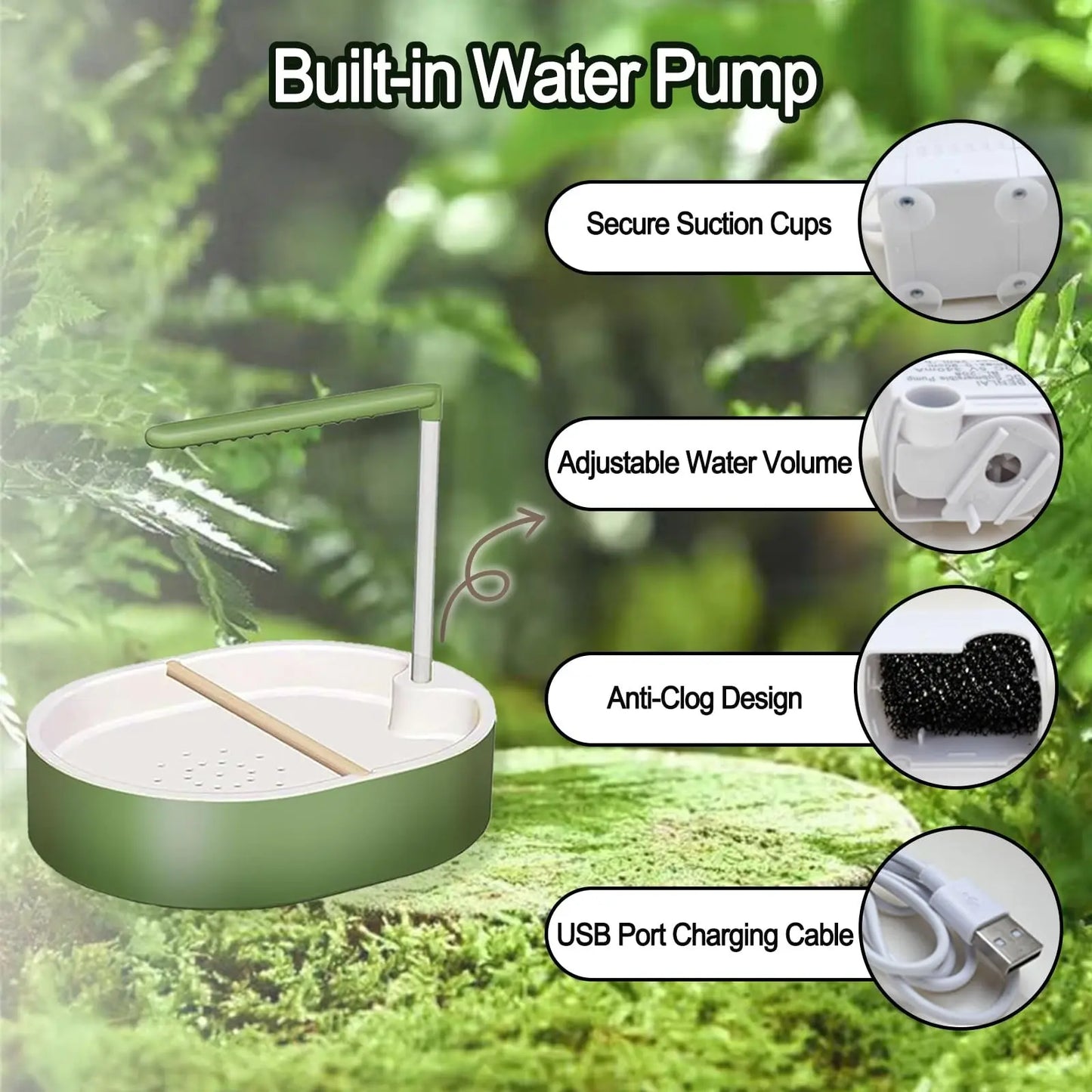 Automatic Parakeet Bird Bath with Pump - Large Bird Shower Fountain for Parakeets, Conures, and Other Pet Birds - Grooming Supplies