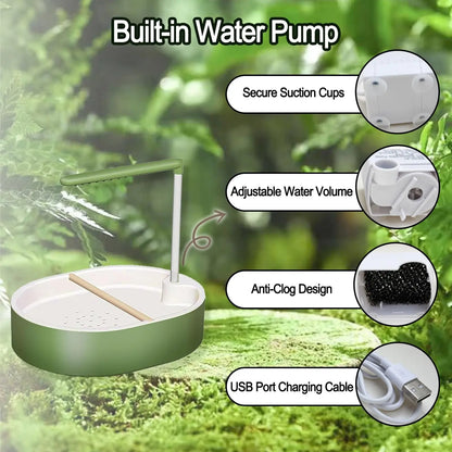 Automatic Parakeet Bird Bath with Pump - Large Bird Shower Fountain for Parakeets, Conures, and Other Pet Birds - Grooming Supplies
