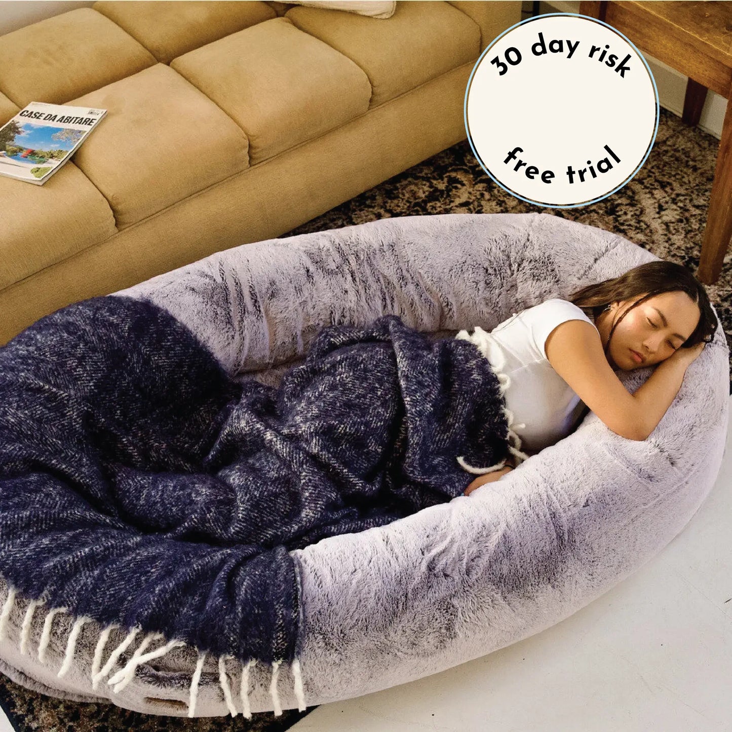 Plufl Premium Human Dog Bed - Adult-Sized Relaxation Solution Featured on Shark Tank