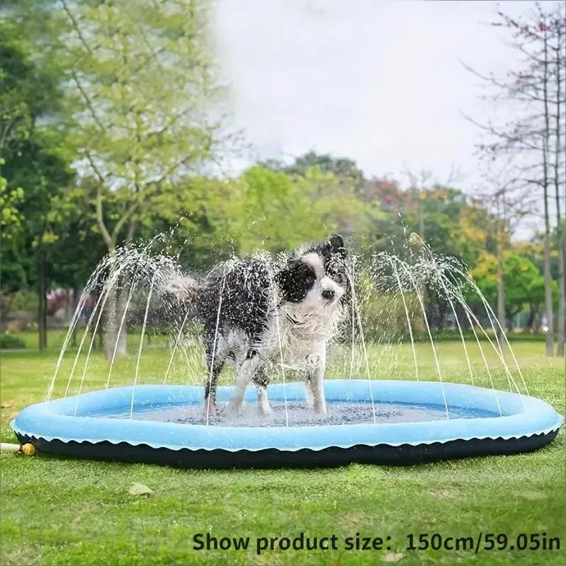 Portable Outdoor Pet Sprinkler and Bathing Pad for Dogs - Non-Slip Inflatable Water Soaker for Daily Use