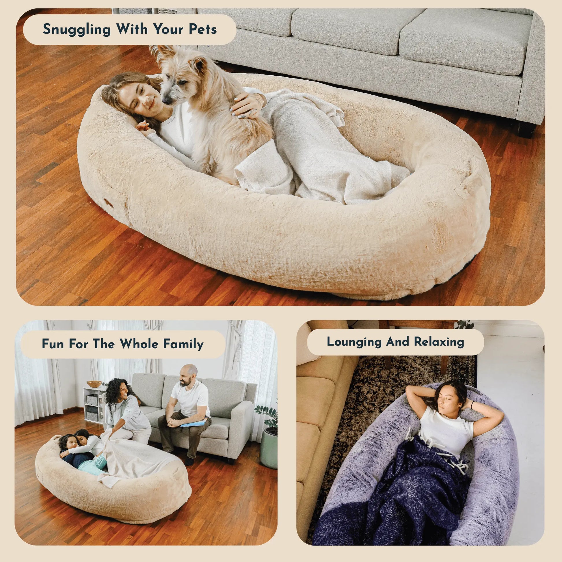 Plufl Premium Human Dog Bed - Adult-Sized Relaxation Solution Featured on Shark Tank