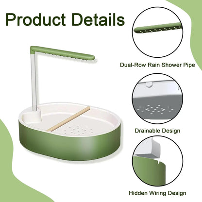 Automatic Parakeet Bird Bath with Pump - Large Bird Shower Fountain for Parakeets, Conures, and Other Pet Birds - Grooming Supplies