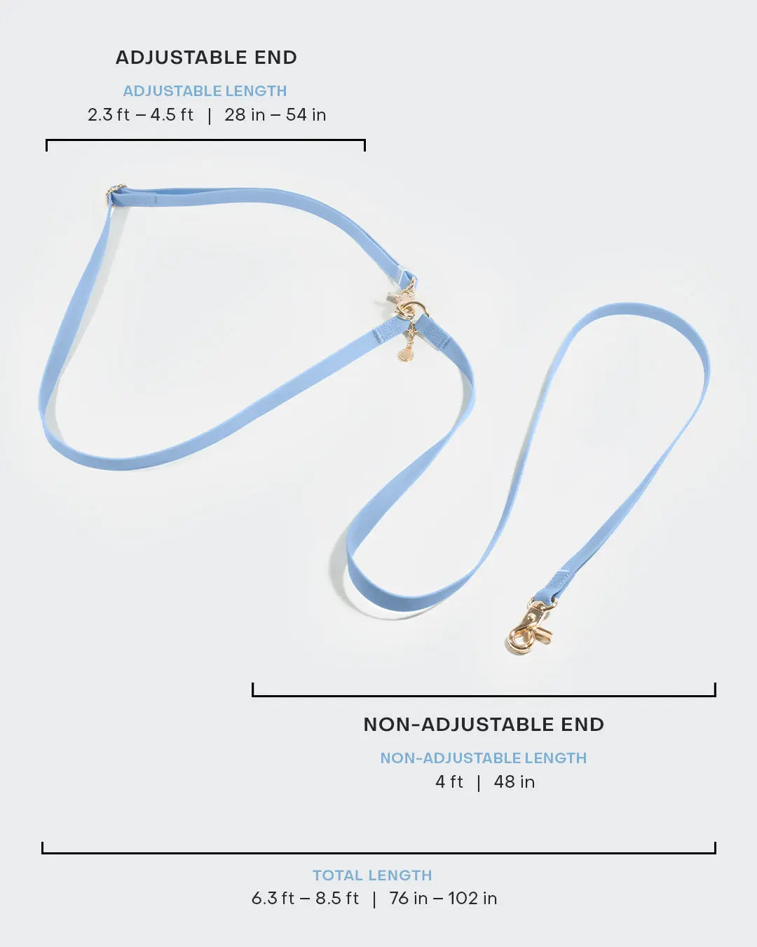 4-in-1 Convertible Hands-Free Cloud Dog Leash, 8.5 Feet Long, Available in 5/8 Inch or 3/4 Inch Widths