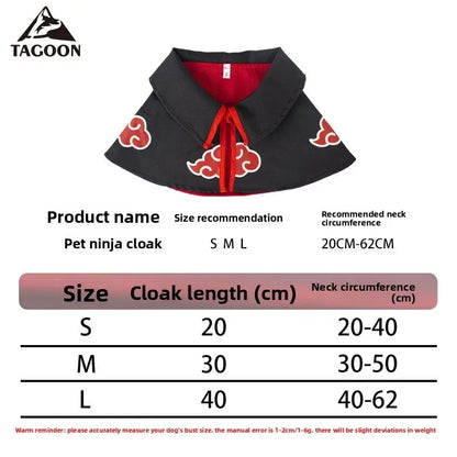 Akatsuki-Inspired Pet Cloak Cosplay Costume – Stylish Anime Ninja Cape for Cats and Dogs, Ideal for Parties and Photography