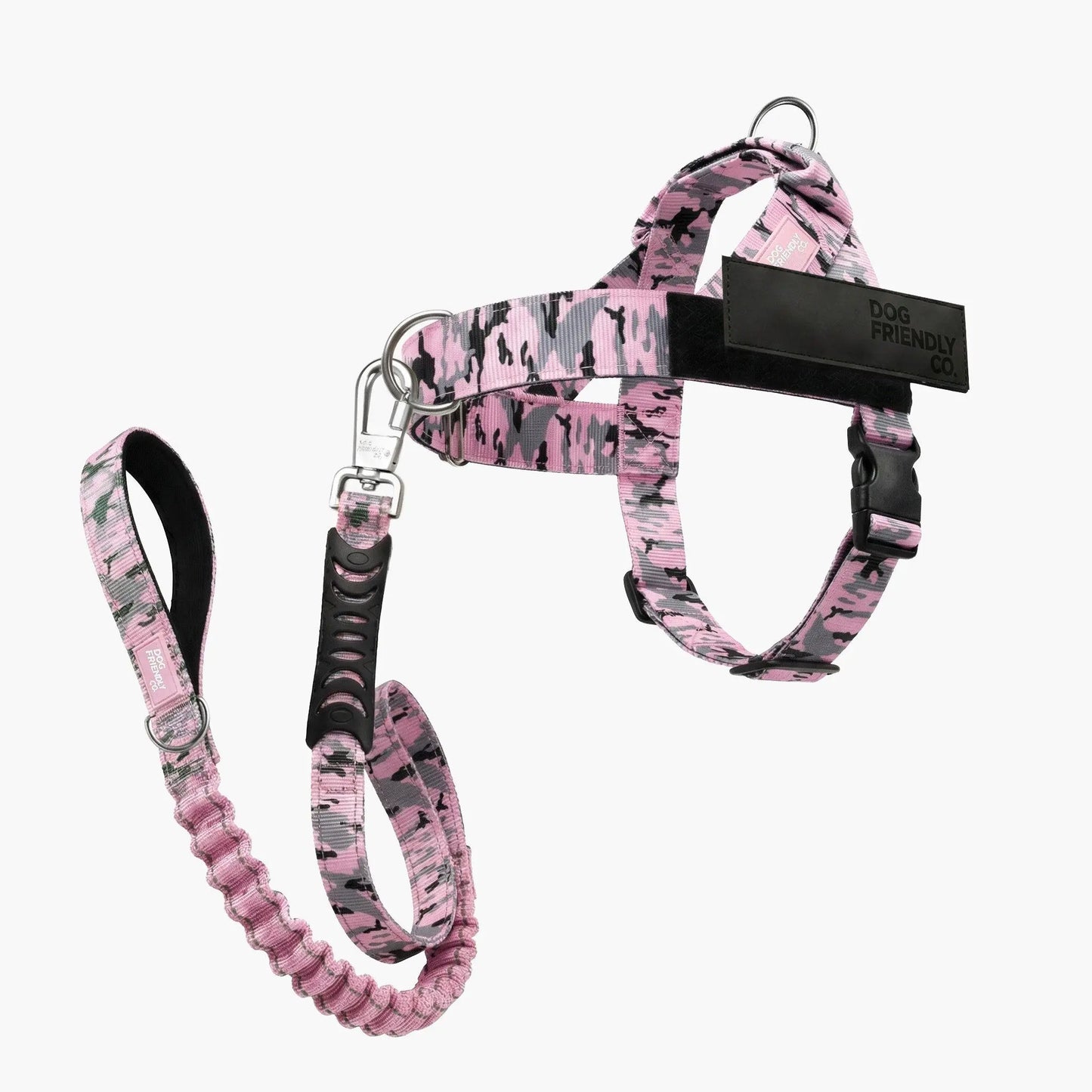 Dog Friendly Co. No-Pull Harness with D-Ring and Bungee Leash