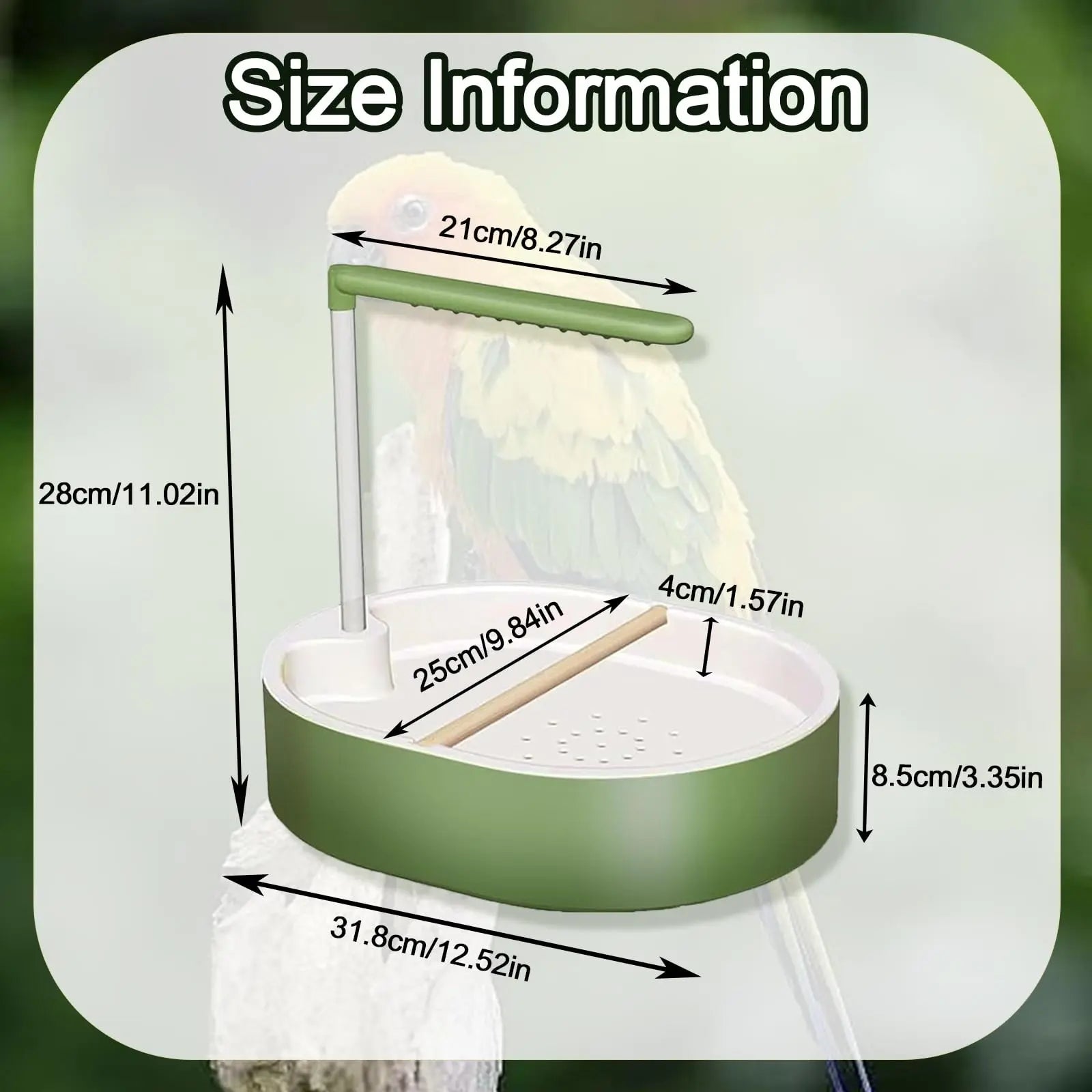 Automatic Parakeet Bird Bath with Pump - Large Bird Shower Fountain for Parakeets, Conures, and Other Pet Birds - Grooming Supplies