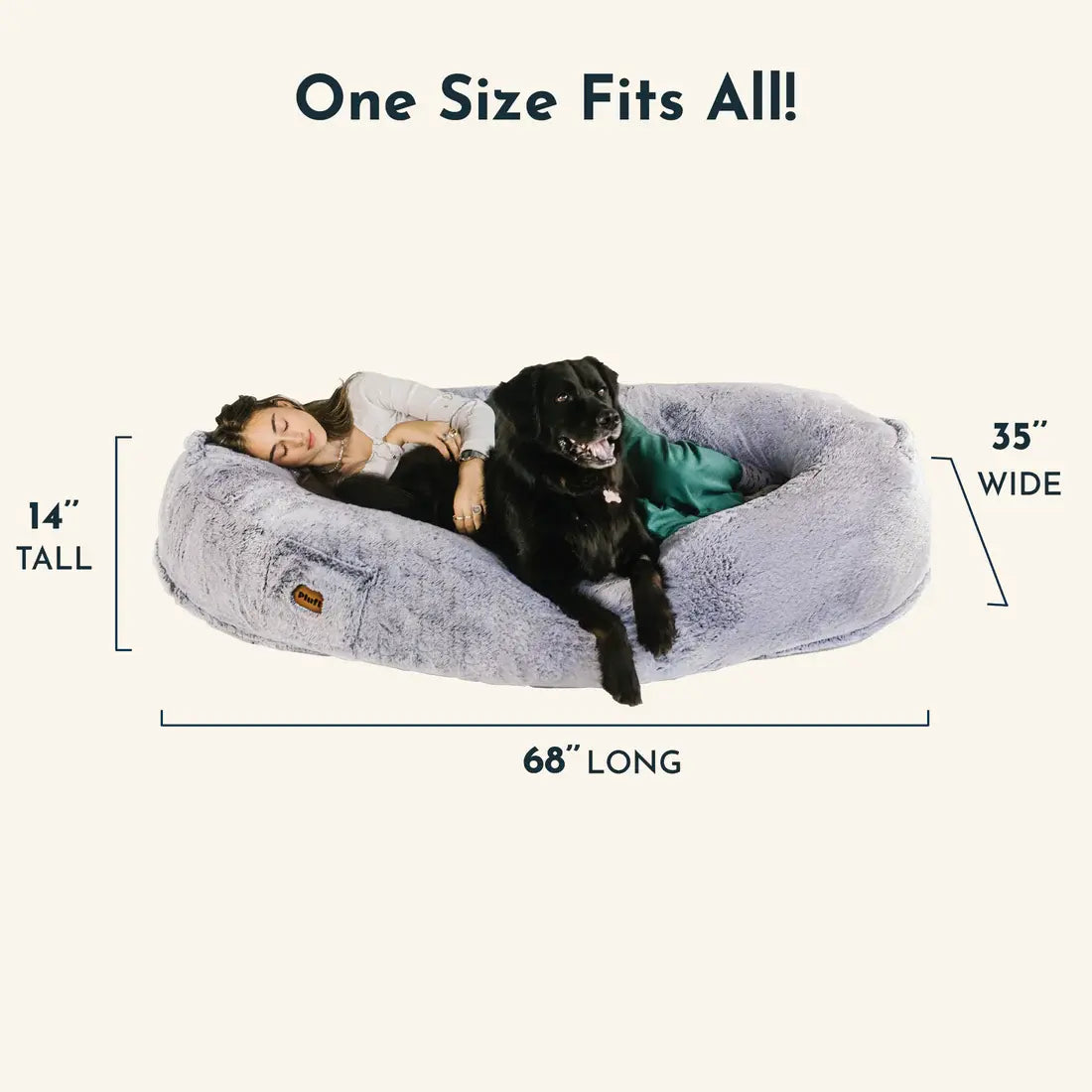 Plufl Premium Human Dog Bed - Adult-Sized Relaxation Solution Featured on Shark Tank