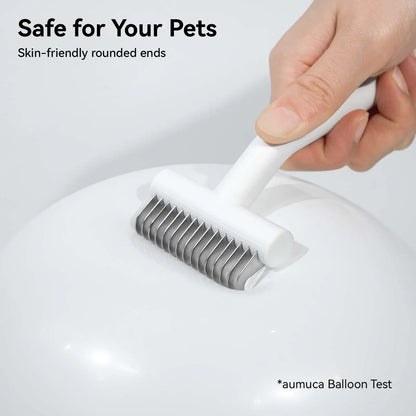 Aumuca Dematting Undercoat Comb for Dogs and Cats - Professional Pet Grooming Rake for Shedding