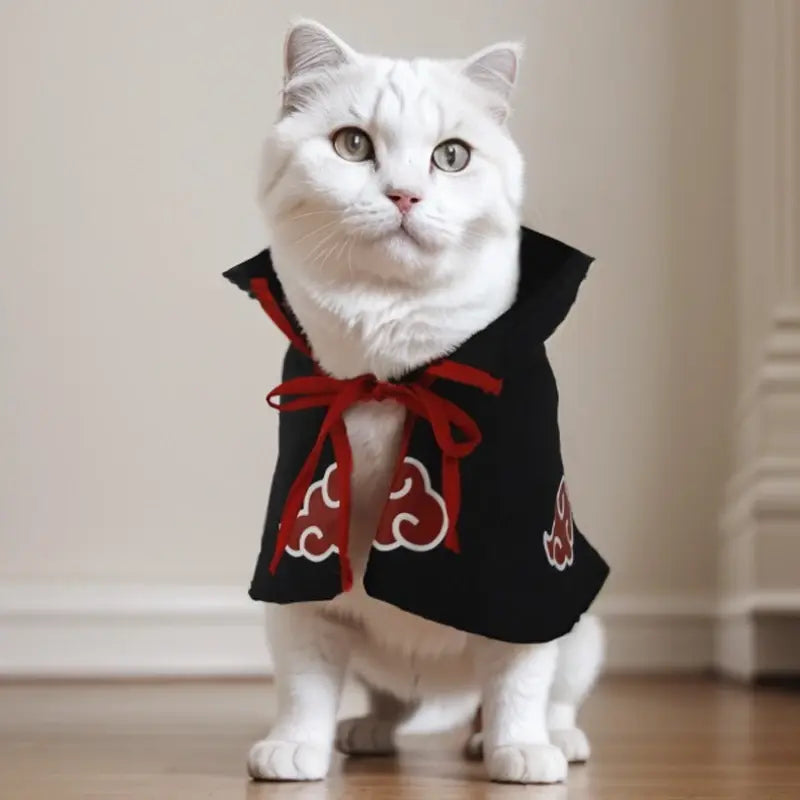 Akatsuki-Inspired Pet Cloak Cosplay Costume – Stylish Anime Ninja Cape for Cats and Dogs, Ideal for Parties and Photography