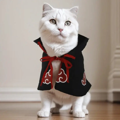 Akatsuki-Inspired Pet Cloak Cosplay Costume – Stylish Anime Ninja Cape for Cats and Dogs, Ideal for Parties and Photography