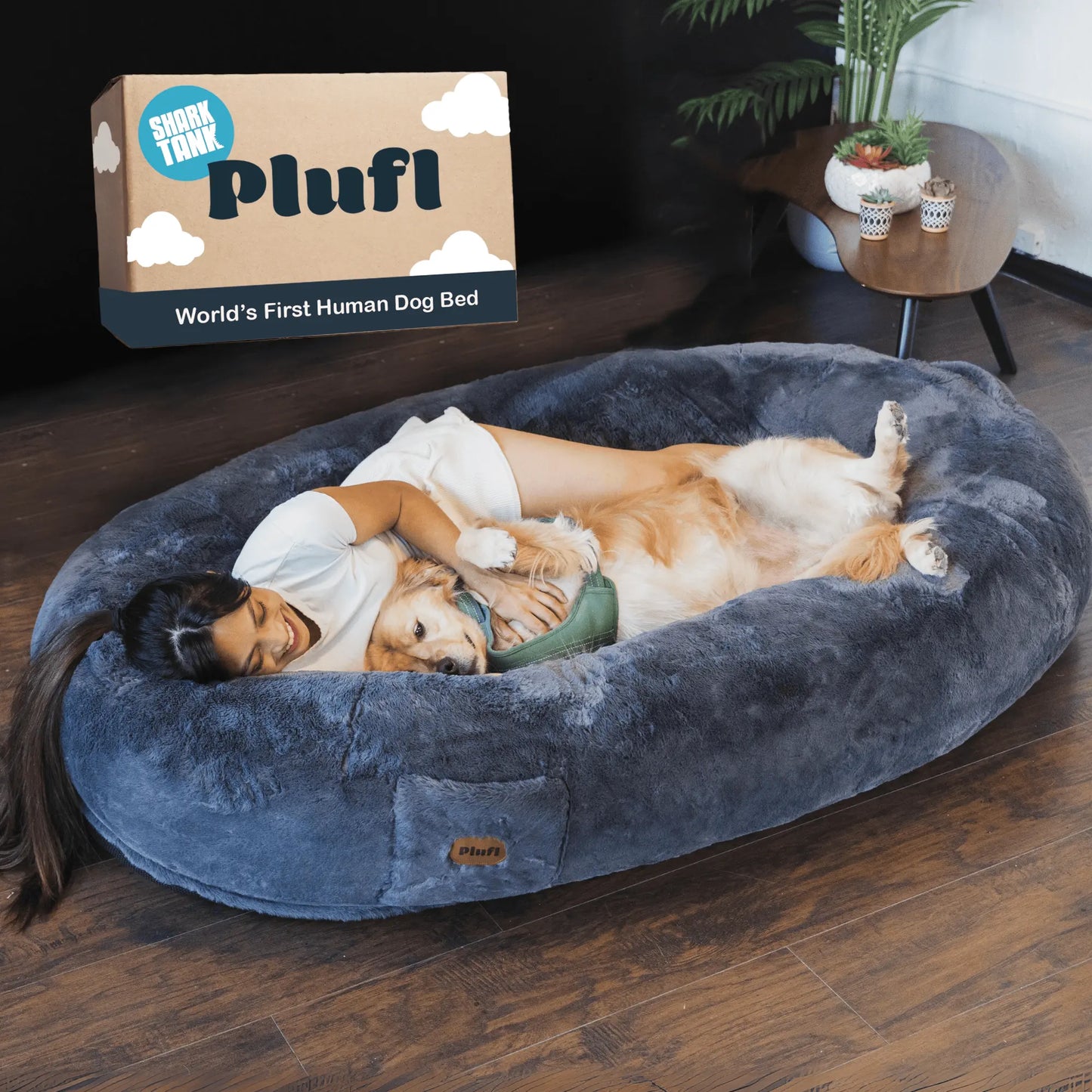 Plufl Premium Human Dog Bed - Adult-Sized Relaxation Solution Featured on Shark Tank