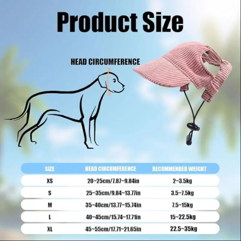 Chenille Pet Baseball Hat for Cats and Dogs, UV Protection Sun Hat with Ear Exposure, Available in Small, Medium, and Large Sizes, Light Blue
