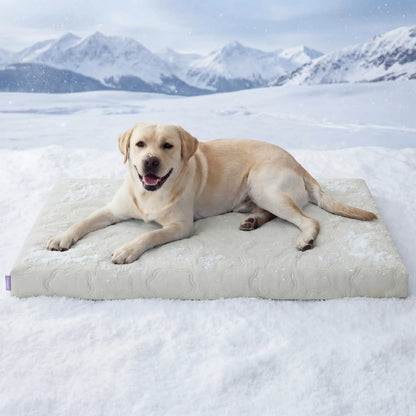 Bedsure Washable Cooling Mat for Dogs - Q-MAX>0.4 Non-Slip Summer Crate Bed for Large Dogs, No Gel or Electricity Required
